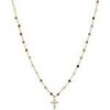 Collier Orusbijoux Collier Argent Dor&eacute; Croix En Zirconium Blanc Et Pierres Dor&eacute;