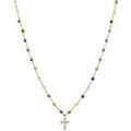 Colliers sur Grenoble : Collier Orusbijoux Collier Argent Dor&eacute; Croix En Zirconium Blanc Et Pierres Dor&eacute;