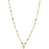 Collier Orusbijoux Collier Argent Dor&eacute; C?ur Serti Blanc Et Pierres Multi Dor&eacute;