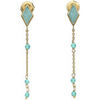 Boucles oreilles Orusbijoux Boucles D'oreilles Argent Dor&eacute;e Losange Pierre Amazonite Dor&eacute;