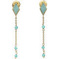 Boucles d'oreille sur Grenoble : Boucles oreilles Orusbijoux Boucles D'oreilles Argent Dor&eacute;e Losange Pierre Amazonite Dor&eacute;