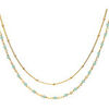 Collier Orusbijoux Collier Argent Dor&eacute; Double Chaine Et Pierre Naturelle Dor&eacute;