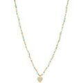 Colliers sur Grenoble : Collier Orusbijoux Collier Argent Dor&eacute; C?ur Serti Blanc Pierres Amazonite Dor&eacute;