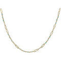 Colliers sur Grenoble : Collier Orusbijoux Collier Argent Dor&eacute; Maillon Pierre Amazonite Dor&eacute;