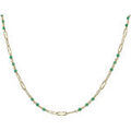 Colliers sur Grenoble : Collier Orusbijoux Collier Argent Dor&eacute; Maillon Pierre Onyx Vert Dor&eacute;