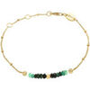 Bracelets Orusbijoux Bracelet Argent Dor&eacute; Pierres Pr&eacute;cieuses &eacute;meraude V&eacute;ritable Dor&eacute;