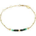 Bracelets sur Grenoble : Bracelets Orusbijoux Bracelet Argent Dor&eacute; Pierres Pr&eacute;cieuses &eacute;meraude V&eacute;ritable Dor&eacute;