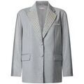 Vestes sur Grenoble : Veste Liu Jo Blazer &agrave; rayures craie avec clous Gris