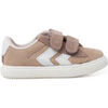 Baskets basses enfant Pisamonas Baskets Avec Rayures Lat&eacute;rales Et Fermeture Scratch En Daim Beige