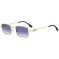Lunettes sur Grenoble : Lunettes de soleil Dsquared D2 0104/S Lunettes de soleil, Or/Bleu, 52 mm Dor&eacute;