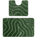 Tapis de bain Rugsx Ensemble de salle de bain deux pi&egrave;ces 60x100 cm Vert 60x100 cm. . Maison > Tapis de bain.