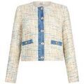 Veste Liu Jo Veste en bouclette avec d&eacute;tails denim Bleu Grenoble