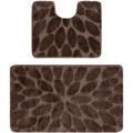 Tapis de bain sur Grenoble : Tapis de bain Rugsx Ensemble de salle de bain deux pi&egrave;ces 60x100 cm Marron 60x100 cm. . Maison > Tapis de bain.