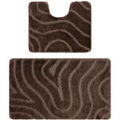 D&eacute;coration sur Grenoble : Tapis Rugsx Ensemble de salle de bain deux pi&egrave;ces 60x100 cm Marron 60x100 cm. . Maison & D&eacute;co > Tapis.