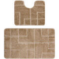Tapis de bain sur Grenoble : Tapis de bain Rugsx Ensemble de salle de bain deux pi&egrave;ces 60x100 cm Beige 60x100 cm. . Maison > Tapis de bain.