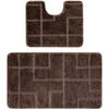 Tapis de bain Rugsx Ensemble de salle de bain deux pi&egrave;ces 60x100 cm Marron 60x100 cm. . Maison > Tapis de bain.