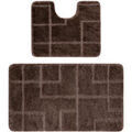 Tapis de bain sur Grenoble : Tapis de bain Rugsx Ensemble de salle de bain deux pi&egrave;ces 60x100 cm Marron 60x100 cm. . Maison > Tapis de bain.