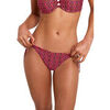 Maillots de bain Selmark Bas maillot slip de bain taille basse &agrave; nouettes KALEIDO Rose