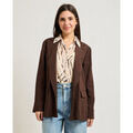 Vestes sur Grenoble : Veste Pennyblack Blazer pour femme en lin m&eacute;lang&eacute; Marron