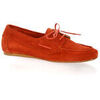 Chaussures bateau Pao Mocassins cuir velours brique