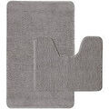 Tapis de bain sur Grenoble : Tapis de bain Guy Levasseur Lot de 2 tapis de bain polyester 50x80cm + 50x40cm gris