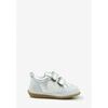 Baskets basses enfant benjie Myrtille c?ur Premiers pas Argent Paillettes blanc Argent&eacute;