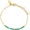 Bracelets Orusbijoux Bracelet Argent Dor&eacute; Pampilles Et Pierre Naturelle Onyx Dor&eacute;