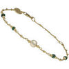 Bracelets Orusbijoux Bracelet Argent Dor&eacute; Pierres Pr&eacute;cieuses &eacute;meraude V&eacute;ritable Dor&eacute;