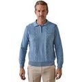 Polos sur Grenoble : Polo Daxon by - Pull polo zipp&eacute; jacquard homme Bleu