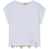 T-shirt enfant Liu Jo T-shirt avec broderie macram&eacute; Blanc