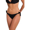 Maillots de bain Selmark Bas maillot slip de bain taille basse &agrave; nouettes SOLSTICE Noir