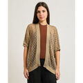 Gilets sur Grenoble : Gilet Manila Grace Cardigan femme &agrave; manches courtes Beige