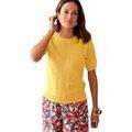 Pull sur Grenoble : Sweat-shirt Daxon by - Pull torsad&eacute; manches courtes Jaune