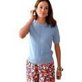 Sweat-shirt Daxon by - Pull torsad&eacute; manches courtes Bleu