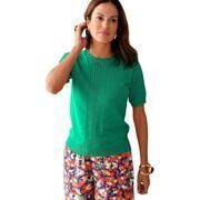 Sweat-shirt Daxon by - Pull torsad&eacute; manches courtes Vert