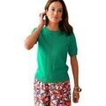Sweat-shirt Daxon by - Pull torsad&eacute; manches courtes Vert