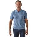 Polos sur Grenoble : Polo Daxon by - Pul polo jacquard zipp&eacute; homme Bleu