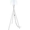 Lampadaires Tosel Lampadaire tr&eacute;pied m&eacute;tal aluminium et blanc Argent&eacute; Unique. . Maison & D&eacute;co > Lampadaires.