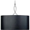 Lustres, suspensions et plafonniers Tosel Suspension cylindrique tissu aluminium et noir Argent&eacute; Unique. . Maison & D&eacute;co > Lustres, suspensions et plafonniers.