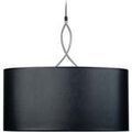 Lustres, suspensions et plafonniers Tosel Suspension cylindrique tissu aluminium et noir Argent&eacute; Unique. . Maison & D&eacute;co > Lustres, suspensions et plafonniers.
