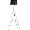 Lampadaires Tosel Lampadaire tr&eacute;pied m&eacute;tal aluminium et noir Argent&eacute; Unique. . Maison & D&eacute;co > Lampadaires.