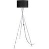 Lampadaires Tosel Lampadaire tr&eacute;pied m&eacute;tal aluminium et noir Argent&eacute; Unique. . Maison & D&eacute;co > Lampadaires.