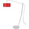 Lampadaires Tosel Lampadaire arqu&eacute; m&eacute;tal aluminium et rouge Argent&eacute; Unique. . Maison & D&eacute;co > Lampadaires.