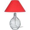 Lampes de bureau Tosel Lampe de salon filaire m&eacute;tal aluminium et rouge Argent&eacute; Unique. . Maison & D&eacute;co > Lampes de bureau.