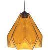 Lustres, suspensions et plafonniers Tosel Suspension g&eacute;om&eacute;trique verre ambre Jaune Unique. . Maison & D&eacute;co > Lustres, suspensions et plafonniers.