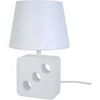 Lampes de bureau Tosel Lampe de chevet carr&eacute; bois blanc Blanc Unique. . Maison & D&eacute;co > Lampes de bureau.