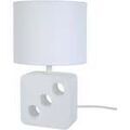 Lampes de bureau Tosel Lampe de chevet carr&eacute; bois blanc Blanc Unique. . Maison & D&eacute;co > Lampes de bureau.