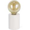 Lampes de bureau Tosel Lampe de chevet cylindrique bois blanc d'Ivoire Blanc Unique. . Maison & D&eacute;co > Lampes de bureau.