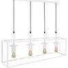 Lustres, suspensions et plafonniers Tosel Lustre poutre m&eacute;tal blanc d'ivoire Blanc Unique. . Maison & D&eacute;co > Lustres, suspensions et plafonniers.