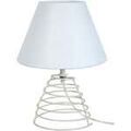 Lampes de bureau Tosel Lampe de chevet conique m&eacute;tal blanc d'ivoire Blanc Unique. . Maison & D&eacute;co > Lampes de bureau. Grenoble
